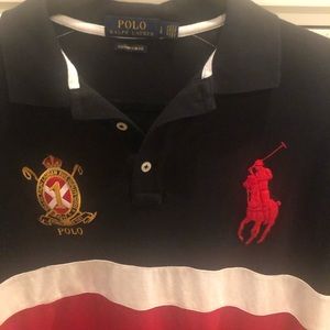 COPY - BLACK RED WHITE POLO SIZE L